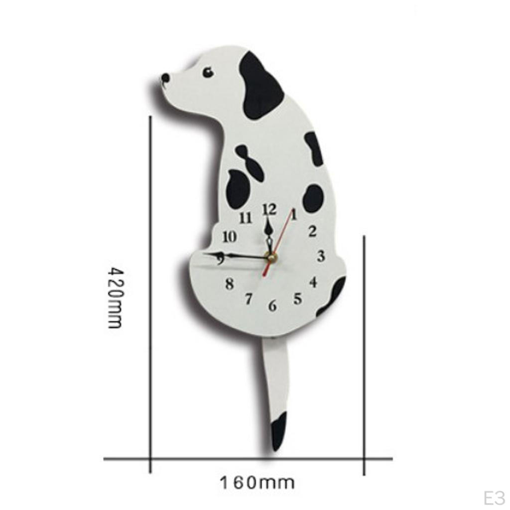 Dog Acrylic Wall Clock Swinging Tail kids children room Decor Watch