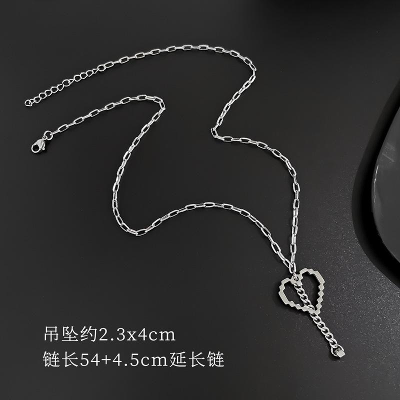 

Сохраняющее цвет панк хип-хоп ожерелье темперамент простое тип с передней застежкой любовь ключичная цепочка партия