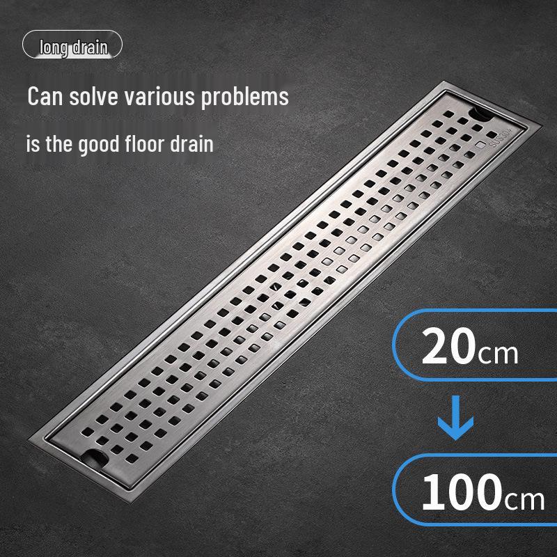 

Stainless Steel 304 Long Strip Anti-Odor Shower Floor Drain for Bathroom 20cm side hole