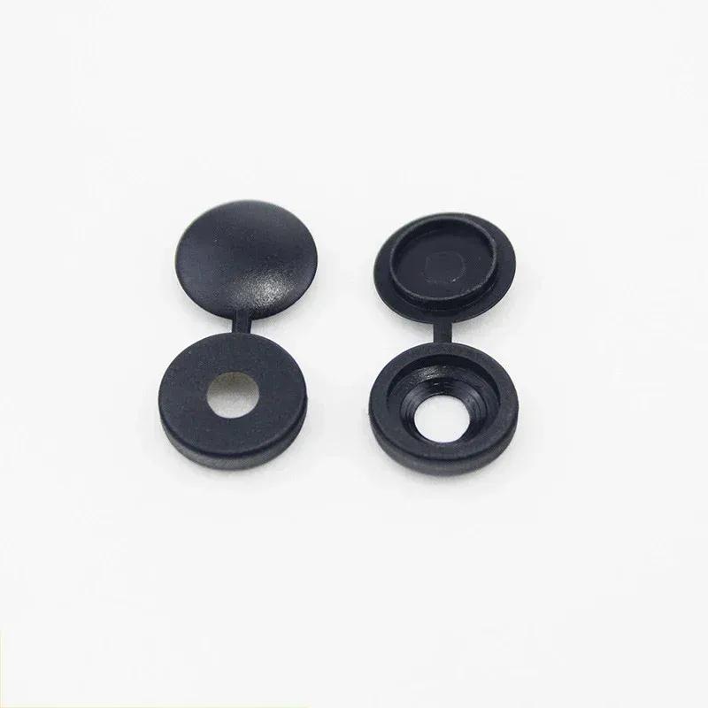 100Pcs Hinged Plastic Screw Cap Decorative Cover Practical Cross Screw Fold Snap-on Hat Nail Nuts Bolts Caps Car/Furniture Decor