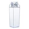 500ml/1000ml Milk Carton Water Bottle Plastic Transparent Water Bottle Portable Milk Storage Juice Tea Bottle Leakproof Cup