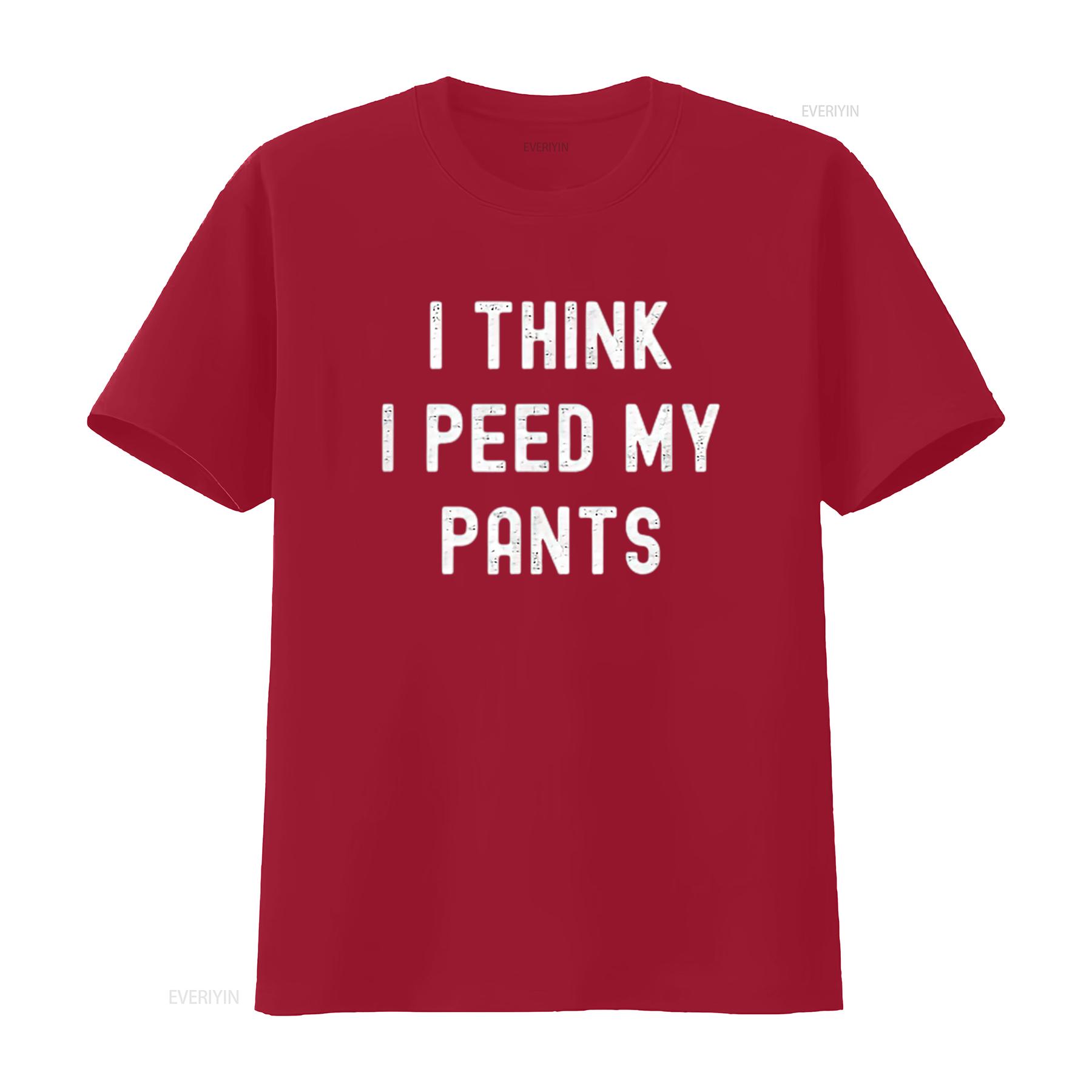

Mens I Think Peed My Pants Funny React Design Dad Grandpa T Shirt Black L vintage Washed Stylish Slightly graphic S