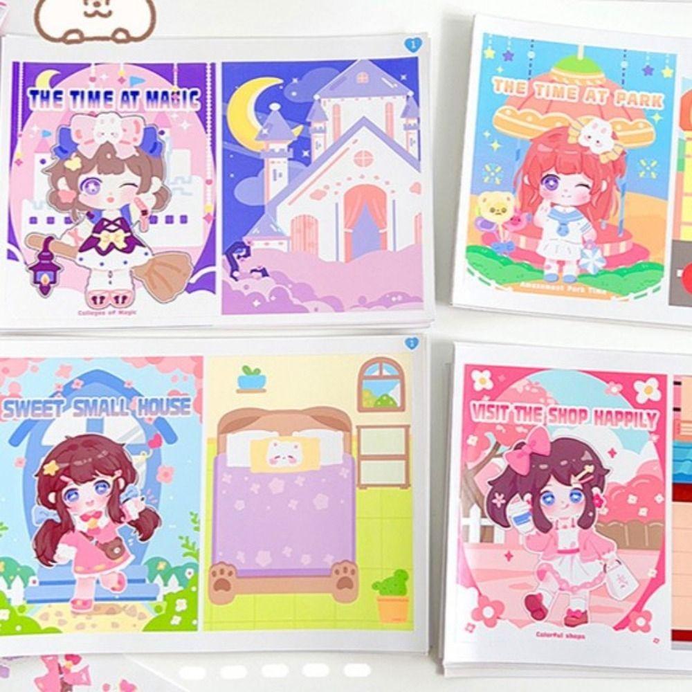 

Girls Busy Book Material Package Sticker Book Paper DIY Kids Quiet Book Dodo Book Girls