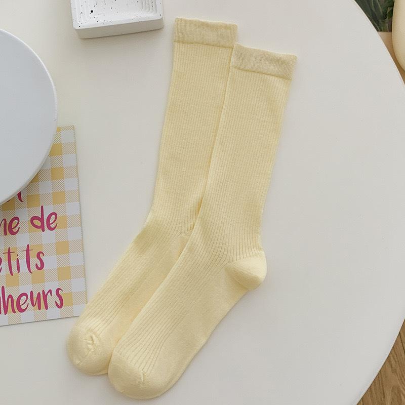 Female Spring and Summer Thin Pure Cotton Breathable Sweat Absorbent Mesh Boneless Month Long Stack Socks