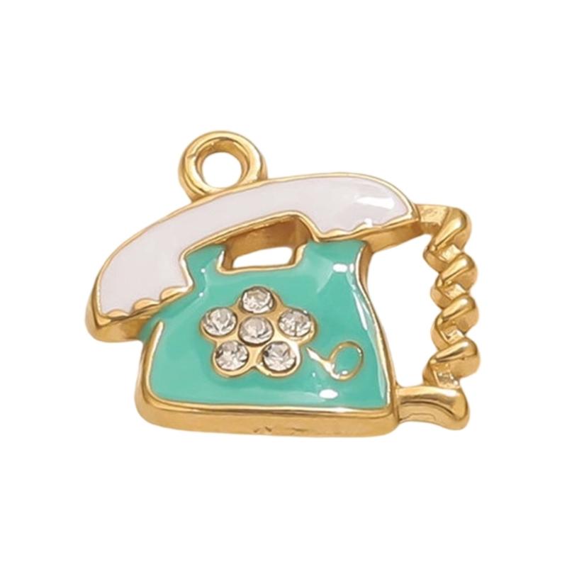 Cute Cartoon Ice Cream/Cup/Phone Stylish Stainless Steel Pendant for Keychains Bags Jewelry Making Accessories