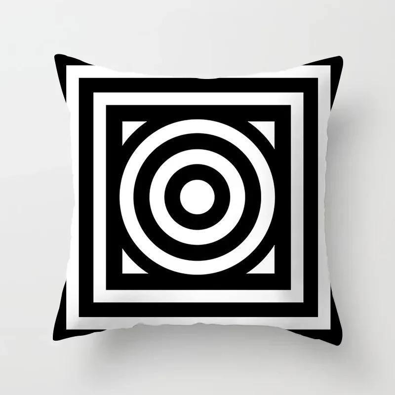 High-grade Black and White Geometric Irregular Pattern Pillowcase Office Living Room Home Pillowcase Car Ornaments