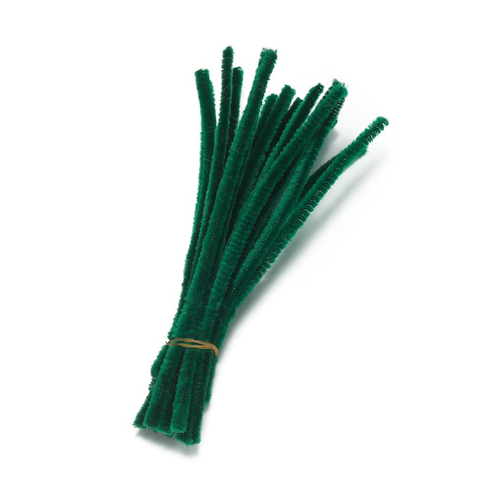 100Pcs 30cm Colorful Chenille Stem Twisted Rod Wool Root Fluffy Bar Iron Wire for DIY Handcraft Twisting Decor Jewelry Supplies