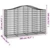 VidaXL Paniers à gabions arqués 5 pcs 200x50x120/140 cm Fer galvanisé, gabion, cage de gabion, panier de mur de gabion, mur 3145664