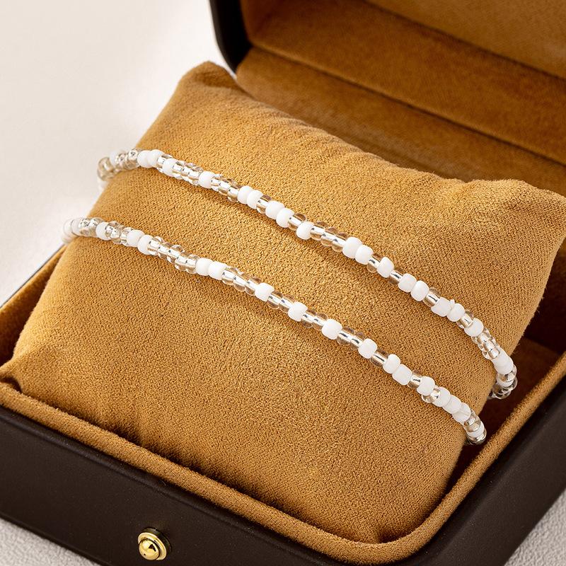 Kadınlar için 2 Basit pirinç boncuk halhal