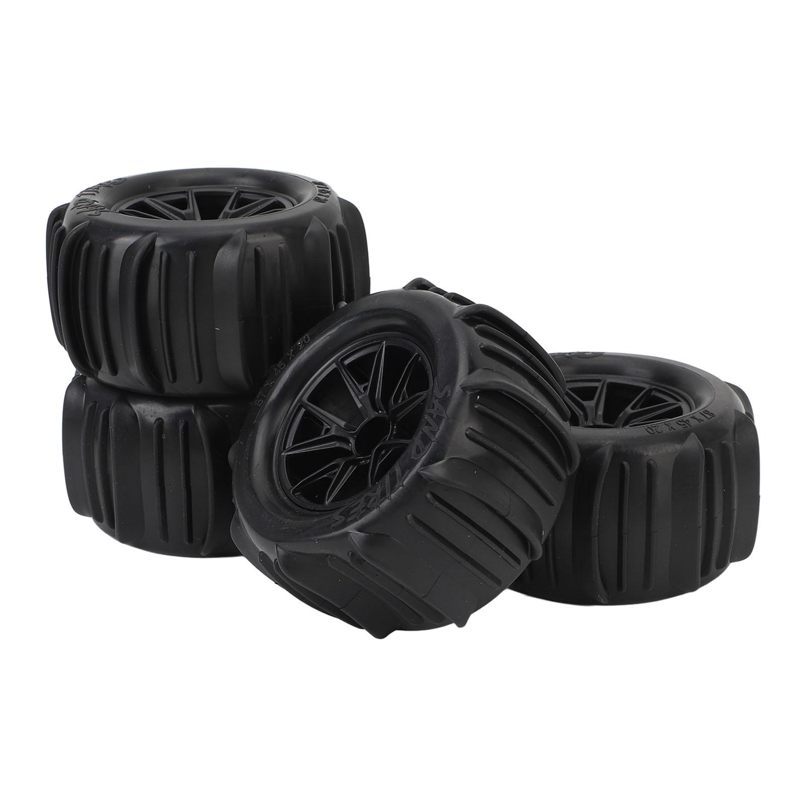 

4PCS RC Wheel Tires 12mm Hex Hub 85mm Diameter Rubber Tire Replacement for 16A01 16A02 16A03 16A04