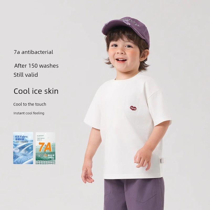 Girls' Cool Antibacterial Short-Sleeved T-Shirt 2026 New Style Kidsren's Summer Tops Kidsren's Half-Sleeved Kidsren's Clothing Fashionable