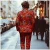 Herren Trendiger Herren Casual Nordosten Große Blume Einzeljacke Geschwindigkeit
