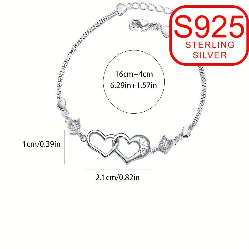 Women's Fashionable Heart-Shaped Design Bracelet Suitable for Summer Beach Wear, Made of 925 Silver, Ideal for Daily Wear, Weddings, and Banquets