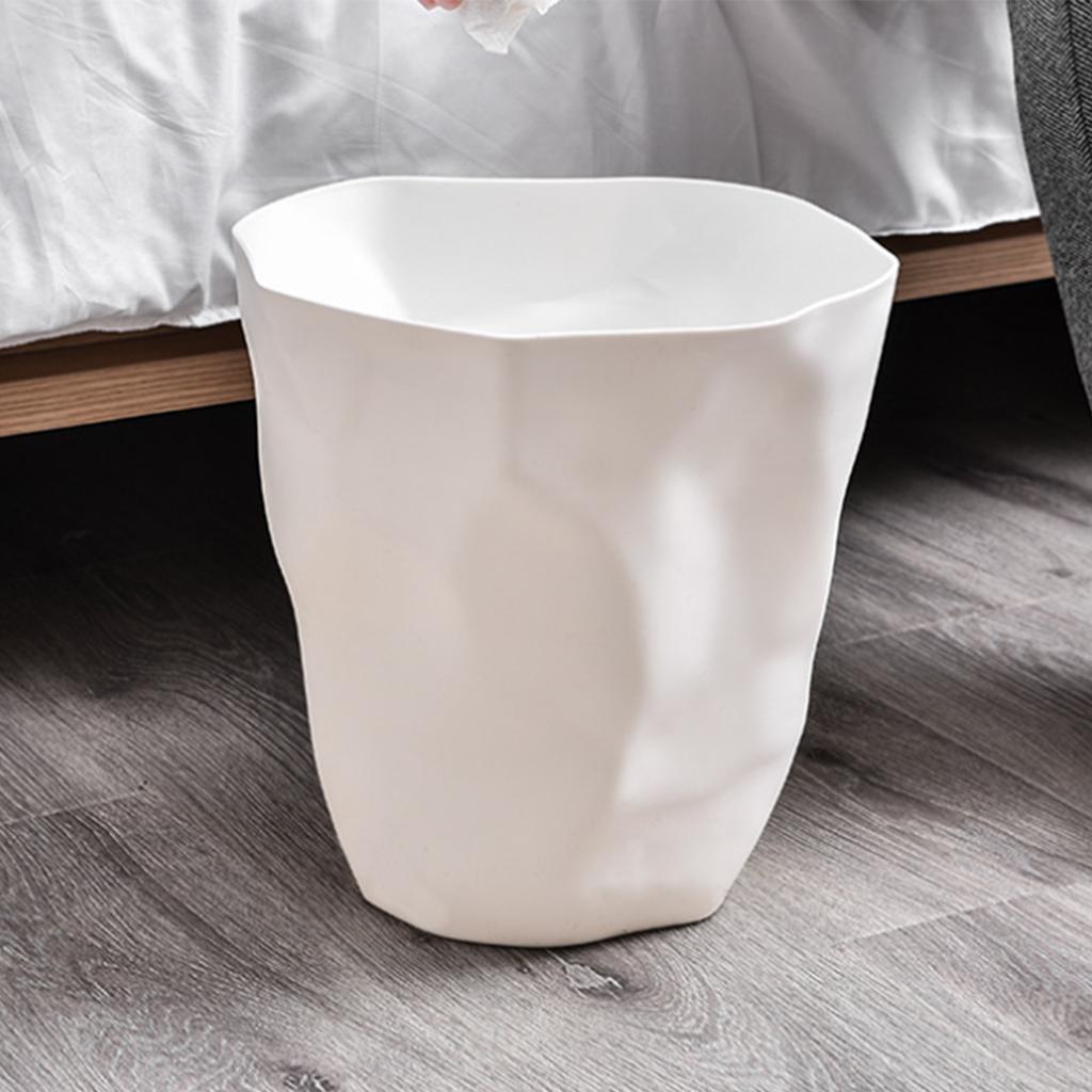 Kleiner Mülleimer Plastik Einzigartig Unregelmäßig Gefaltet Modern Abfalleimer Offene Oberseite Müllbehälter für Badezimmer Schlafzimmer Küche