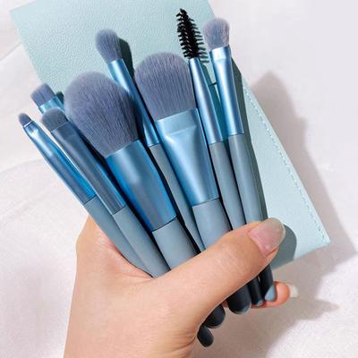 8Pcs/Set Makeup Brush Kit with Portable Case Professional Loose Powder Blush Highlighter Eyeshadow Concealer Eyebrow Blending Cosmetic Brush Tools