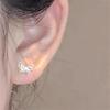 Zhuang Zhou Mengdie Color Zircon Butterfly Earrings Silver Needles Small Delicate Mini Earrings Dopamine Ear Jewelry