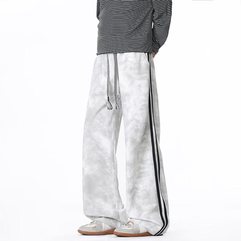 SHIJINGZU American Streetwear Striped Straight-Leg Casual Pants