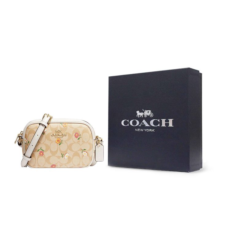 Coach Jamie 19 Classic Floral Print Coated Canvas And Leather Shoulder Bag Women Shoulder Bag Light-Khaki CH475-IMOT4