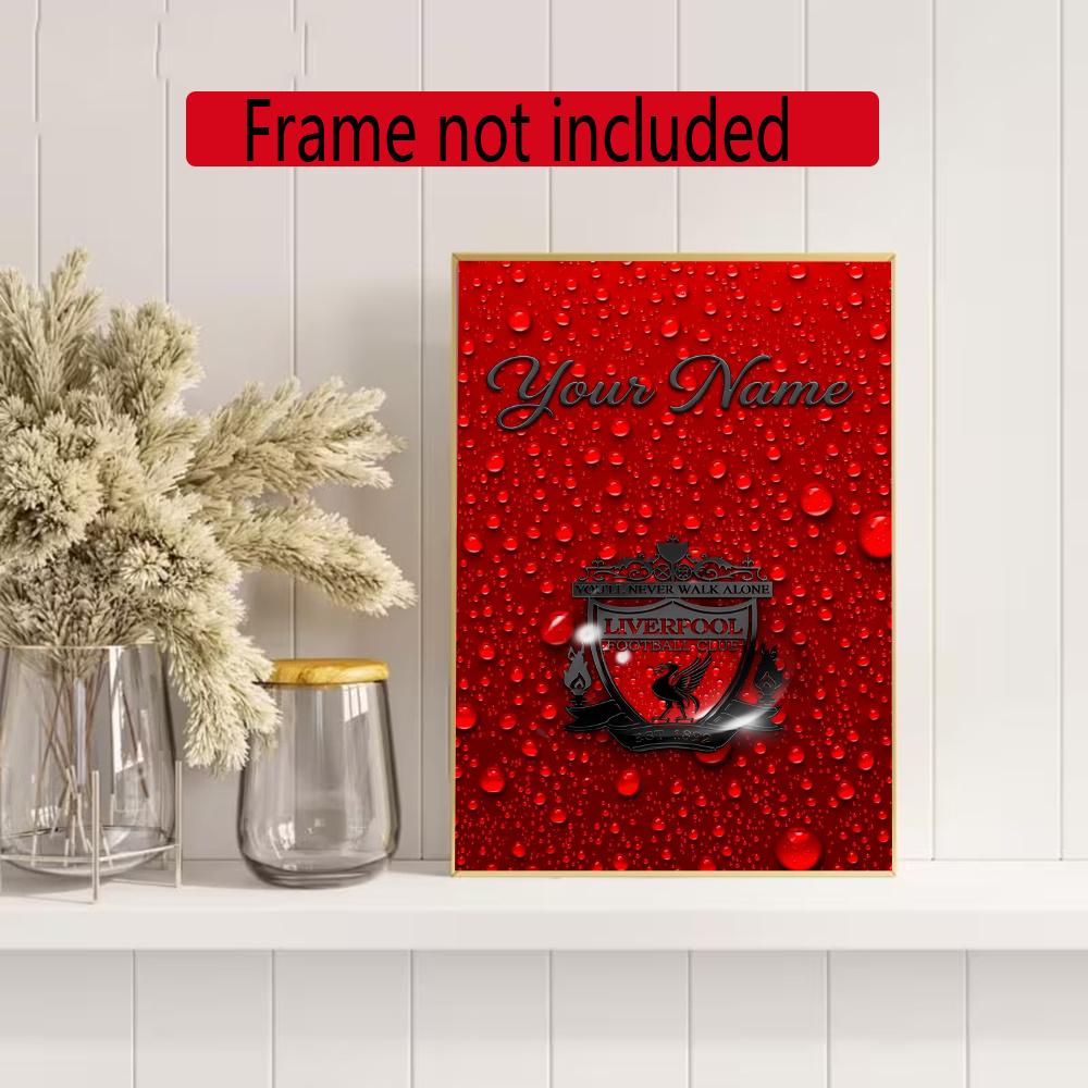 Liverpool Fc Customize Your Name Diamond Painting Round Diamond Diy Frameless Holiday Artwork Suitable For Home Office Wall Decoration