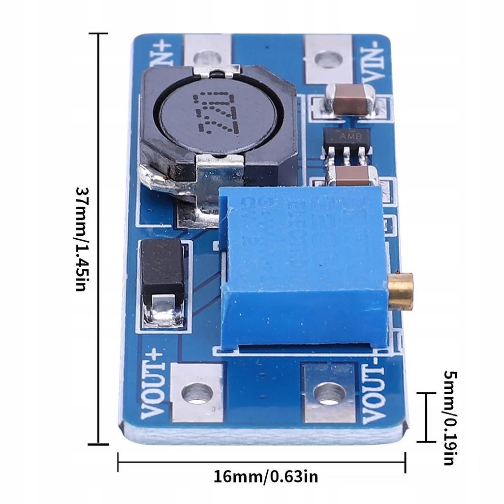 Rosfix Przetwornica Impulsowa DC-DC Step-Up MT3608 – Wysoka Efektywność Konwersji do 93% | Napięcie Wejściowe 2V–24V | Kompaktowy Rozmiar