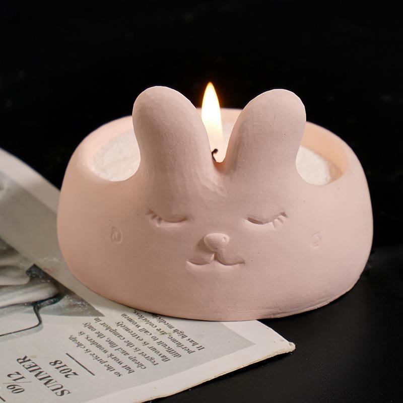 Rabbit Egg Tray Mold Bunny Rabbit Plaster Mold Bunny Candle Holder Mold Cute For Egg Holding Candle Making Gifts