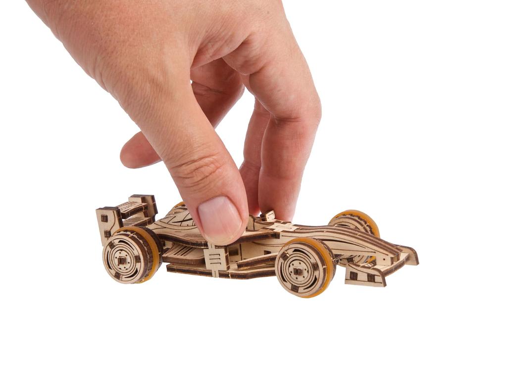 Ugears Compact Racer 70252 Wooden No Glue or Tools 3D Puzzle with Assembly Puzzle, Required, Instructions, Beginner-Friendly