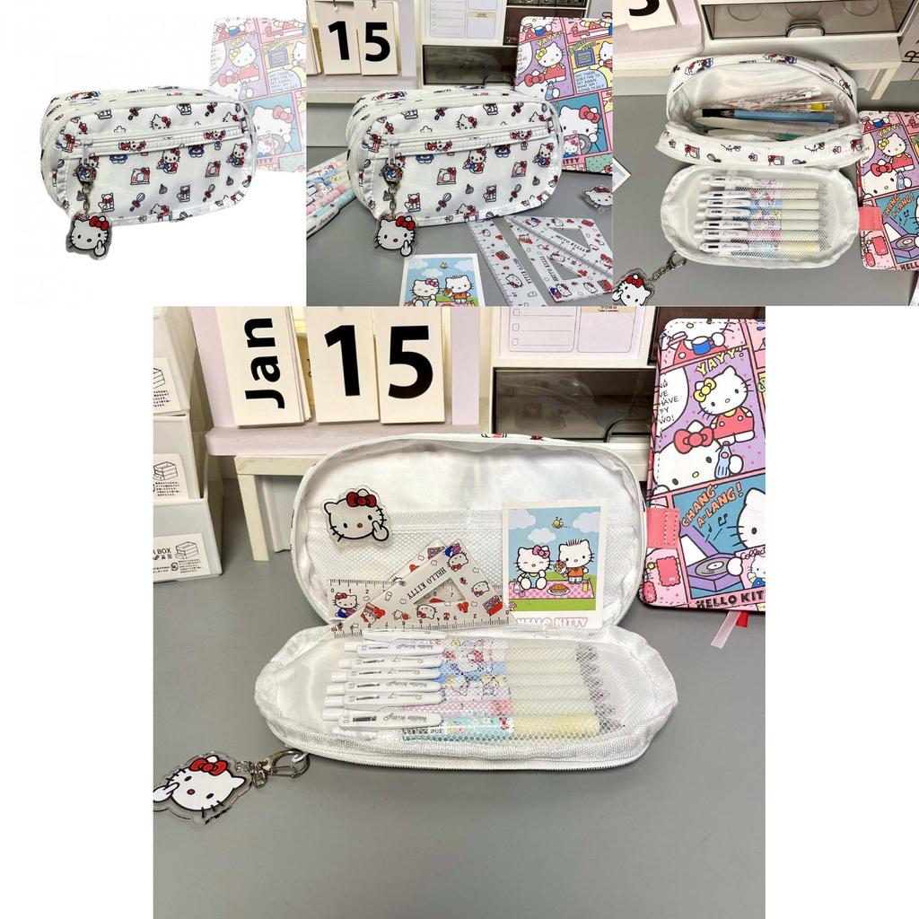 Sanrio Hello Kitty Girls Pouch With Flap Closure And Durable Polyester Material For School Use