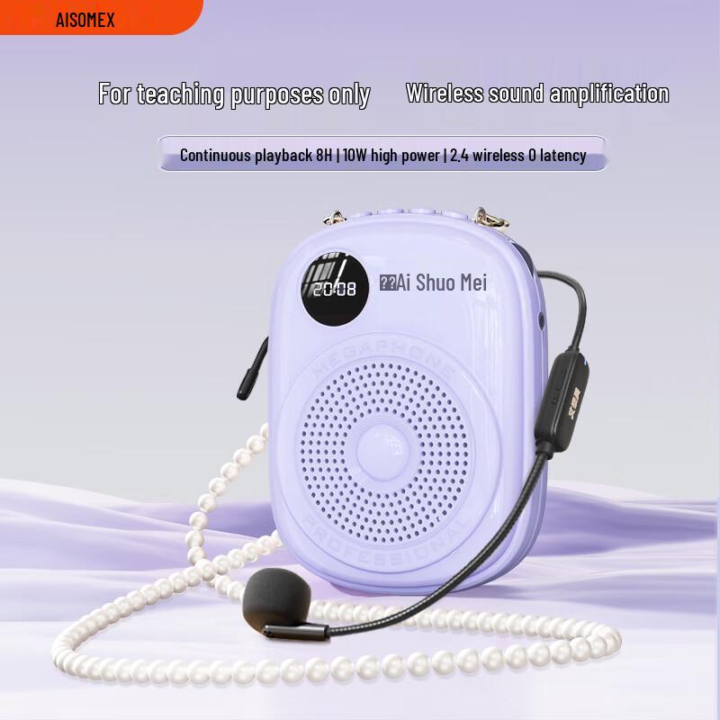 Aishome K18 Amplificateur Vocal Portable Sans Fil Microphone Prise CN (adaptateur inclus) (Version CN)