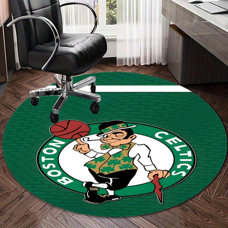 Personalized Boston Celtics Round Chair Office Rug - Perfect for Mat, Office Chair & More - Ideal Gift for Birthdays and Holidays