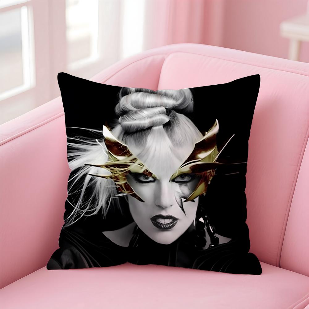 Singer Unique LLady GGaga Cushion Cover Pillow Case Soft Skin Friendly Fabric Comfort Concealed Zipper