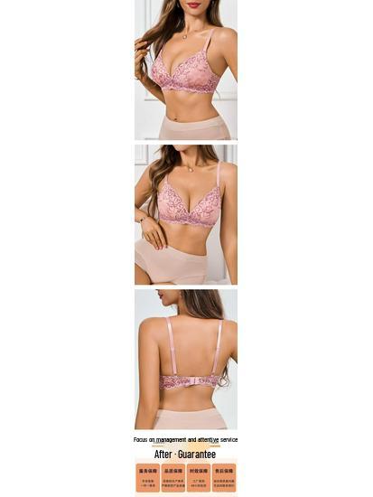 European and American Seamless Lace Wire-Free Bra - Sexy Gathering Design for Women.