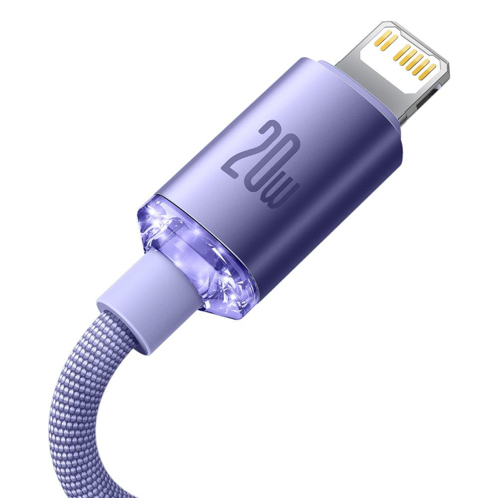 Baseus 2m USB-C to Lightning Cable, 20W Fast Charging, 480Mbps Data Transfer, Purple
