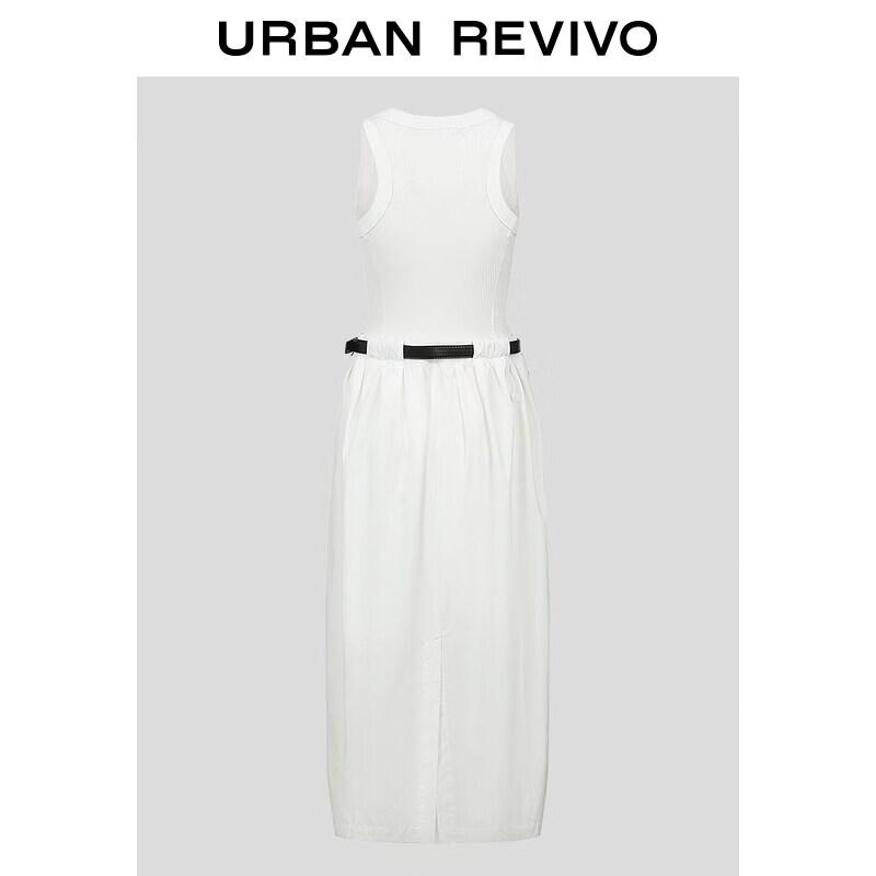UR2026 Summer Spliced Belt Sleeveless Dress L