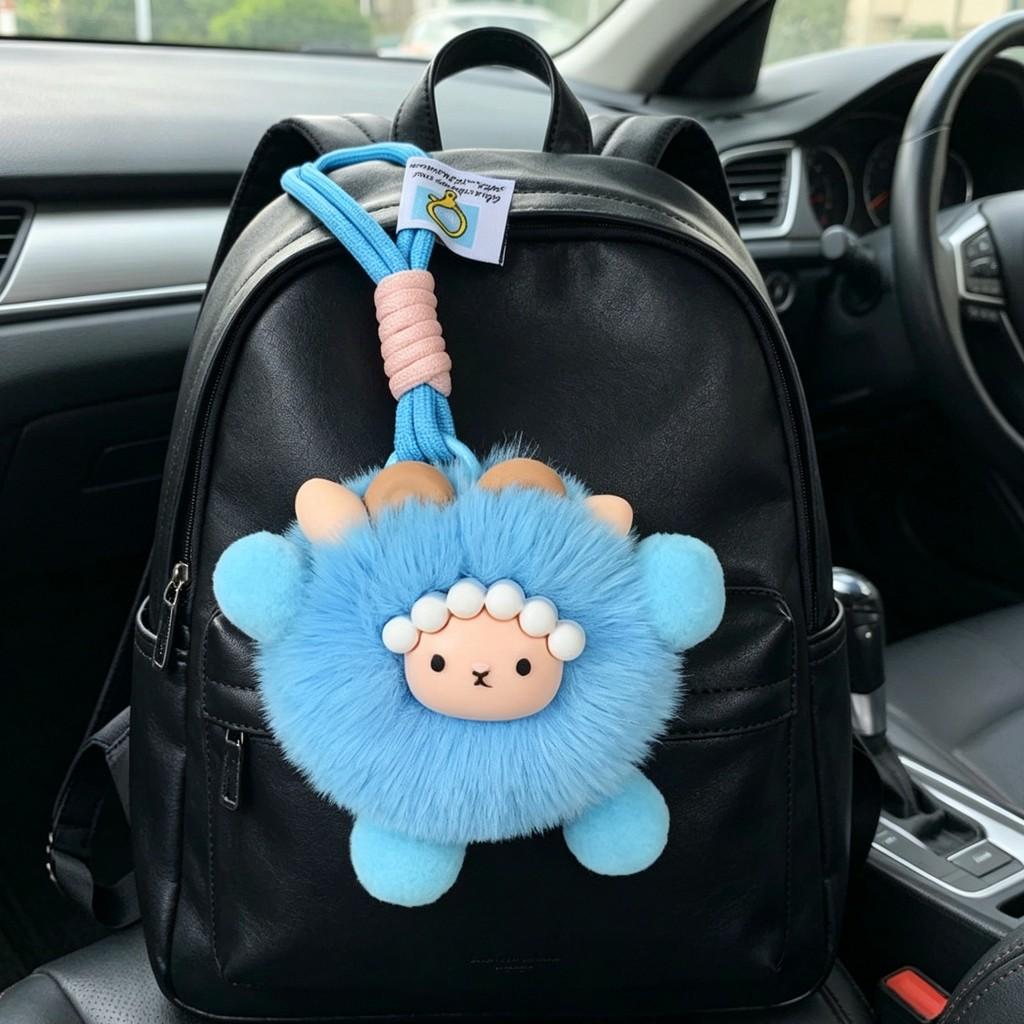 Portachiavi Peluche Pecora Cartone Animato Con Morbido Materiale di Lana Per Regalo E Decorazione Borsa