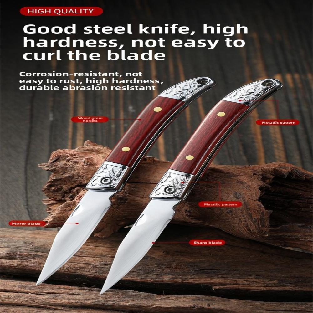 Stainless Steel Knife Mini Knife Folding High-strength Sharp Tactical Knife with Carabiner Housekeeper Portable Protective Knife