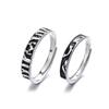 Pierścionki dla par s999 Czyste Srebro Retro Wieloryb i Jeleń: Japoński i Koreański Design Niszowy, Otwarte Pierścionki Dopasowujące się, Prezent Świąteczny