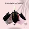 Ultra-Cool Black Double-Layer Sun Protection Umbrella for Women - Foldable & Reversible for Sun and Rain