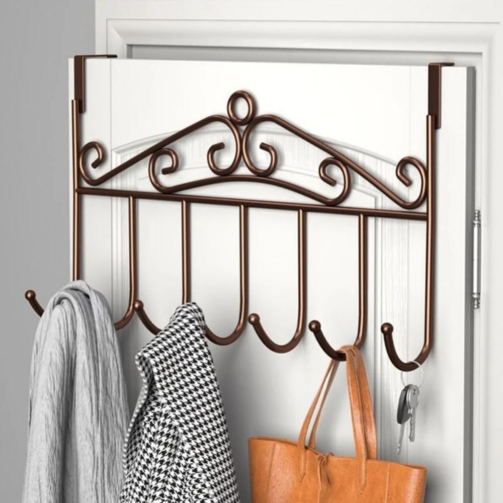 Multi Functional 7-hook Door Top Back Hanging Rack Storage Rack Without Punching Holes Clothes Hanging From The Back of The Door