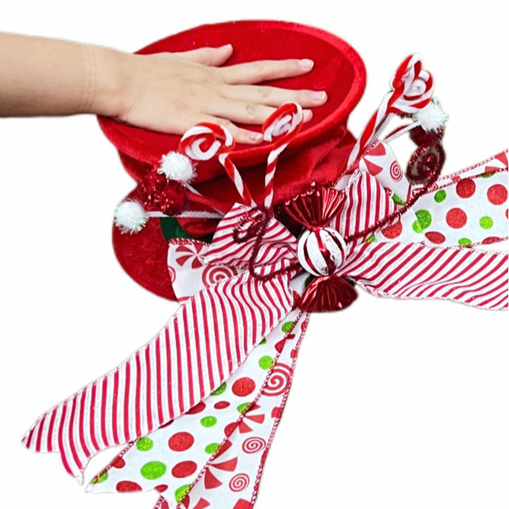 Weihnachtsbaumspitzenhut, Dekorativer Weihnachtsbaum-Zylinder für Winterfeiertagsbaumschmuck