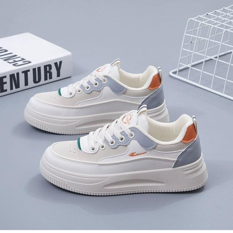 2025 autumn new little white shoes women's shoes versatile popular board shoes breathable thick-soled mesh student sports shoes