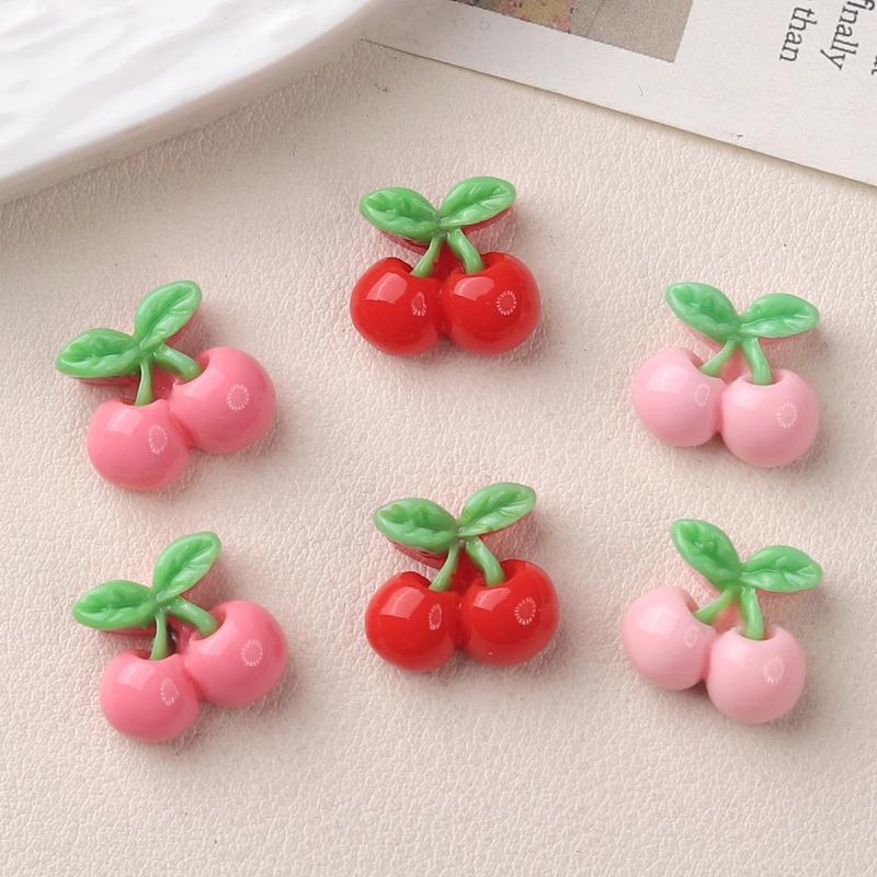 

Cartoon DIY Resin Accessories Jewelry Cherry Cream Glue Handmade Hair Clip Phone Case 10pcs