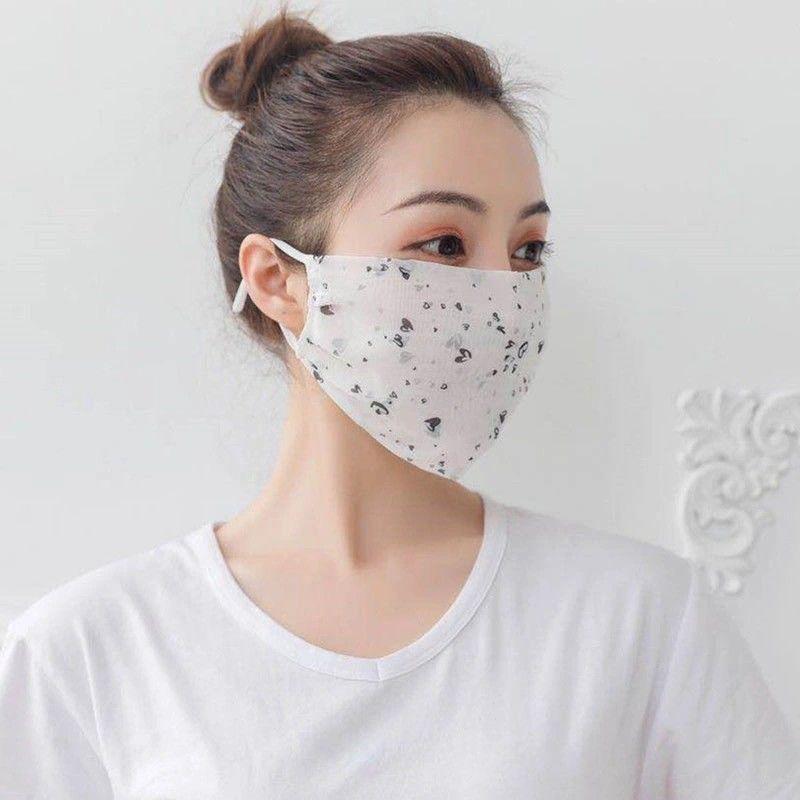 Máscara de Chiffon Respirável com Proteção UV Estilo Coreano - Lavável e Ajustável