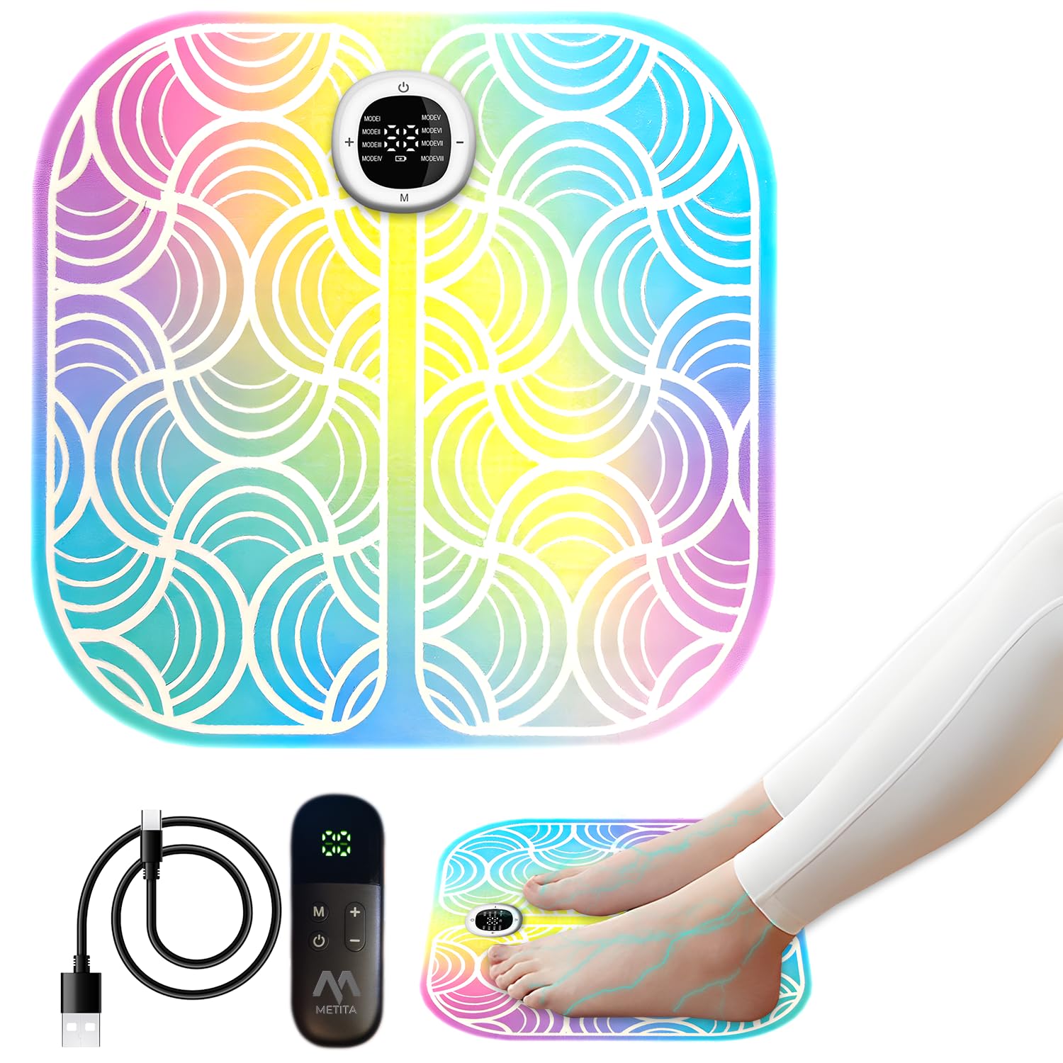 

EMS коврик для ног с пультом дистанционного управления. Ультратонкий и легкий дизайн, унисекс. Тихая конструкция. Включает японскую инструкцию по эксплуатации.