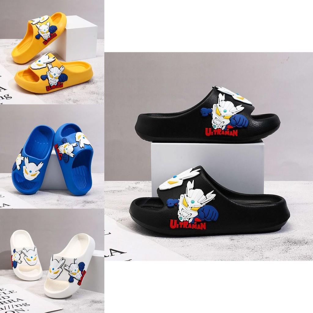Classic And White Bold Color Eva Slippers For Boys With Cartoon Design Perfect For Summer Fun