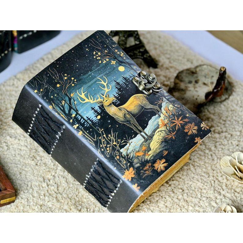 Deer Leather Journal: Handmade Grimoire, Spell Book, Book of Shadows