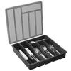 6-Grids Drawer Organiser with Lid, Plastic Small Cutlery Tray for Kitchen Drawer