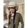 Snowy Winter Beanie Hat With Foldable Sheep Wool Earmuffs For Men And Women