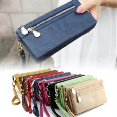 Fashion Women Wallets Leather Wallet Female Purse Double Zipper Women Clutch Wallet Large Capacity KTB