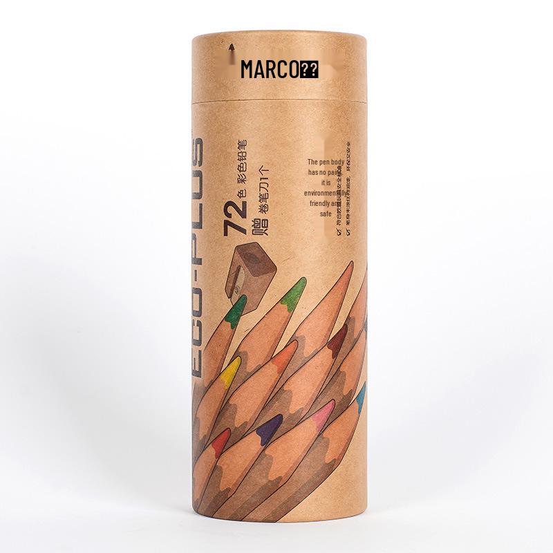 Marco 6100 Solid Wood Oil-Based Colored Pencils, 72 Colors for Hand-Painted Art and Design. 2B