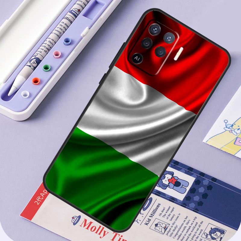 Italian Italy Flag For Oppo A40 A60 A80 A94 A74 A54 A15 A18 A38 A58 A78 A98 A16 A76 A96 A57 A17 A77 A5 Pro Case